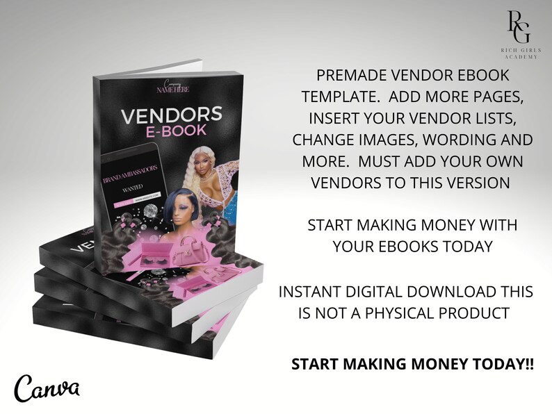 Vendor Ebook. Ebook Template Beauty Ebook Profitable Ebook Etsy