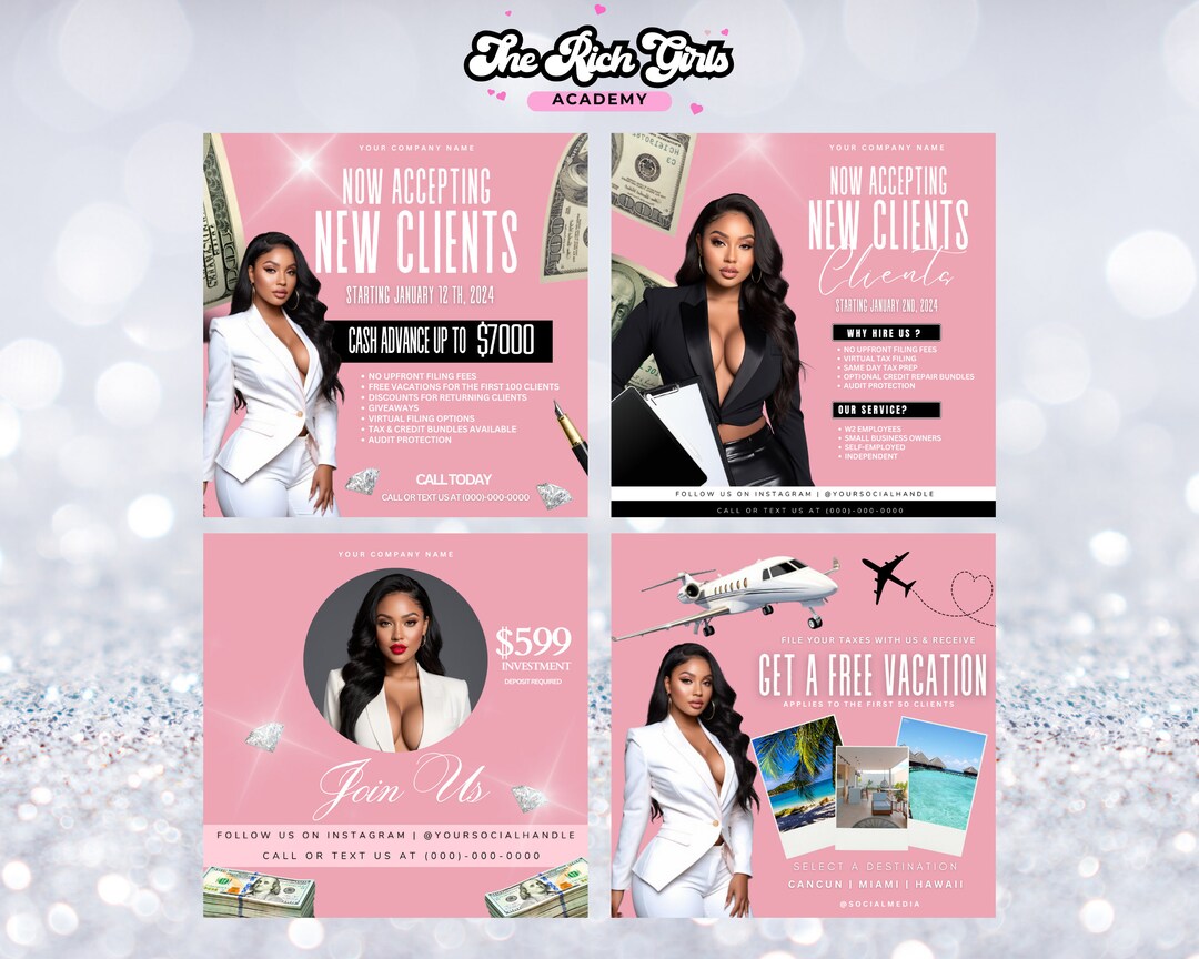 4 Tax Flyers, 4 Editable Templates, Tax Template, Tax Flyer , Editable ...