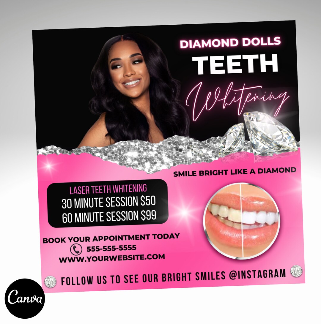 Teeth Whitening L Dental L Beauty Flyer L Esthetician Flyer L Etsy