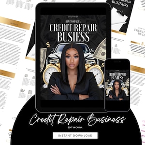 Credit Repair Business PLR Ebook- Editable Canva Template | Done-for-You Credit Business Guide | Credit Repair Ebook, How to guide