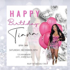 birthday Flyer, black and gold Birthday, Birthday Template, Birthday Dinner , Birthday girl invitation, Party invitation, Digital invitation