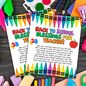 Back to School Teacher Blessing Tags,  Printable 2.5&quot;x3&quot; | 9 Per Sheet | Christian Encouragement for Teachers | Faith-Based Gift Tags