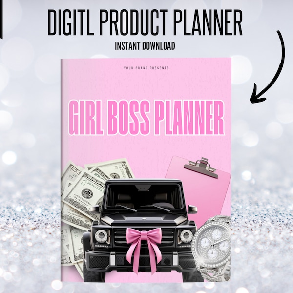 Girl Boss Planer, Planervorlage, Planer, PLR, White Label, PLR, eBook, Done For You, Fügen Sie Ihre eigene Marke hinzu und verkaufen Sie, Planer