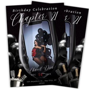 Elegant Birthday Invitation Template | Stylish & Aesthetic Birthday Invite | Editable Digital Download | Birthday Flyer | Bday Invitation
