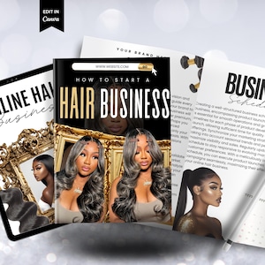 Online Hair Business Ebook, PLR,  Hair business online ebook, Done For You, Hair Ebook, canva template, Beauty ebook, ebook template