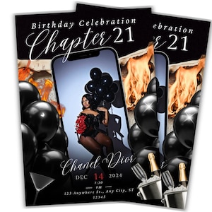 Birthday Invitation Template | Stylish & Aesthetic Birthday Invite | Editable Digital Download | Birthday Flyer | Bday Invitation