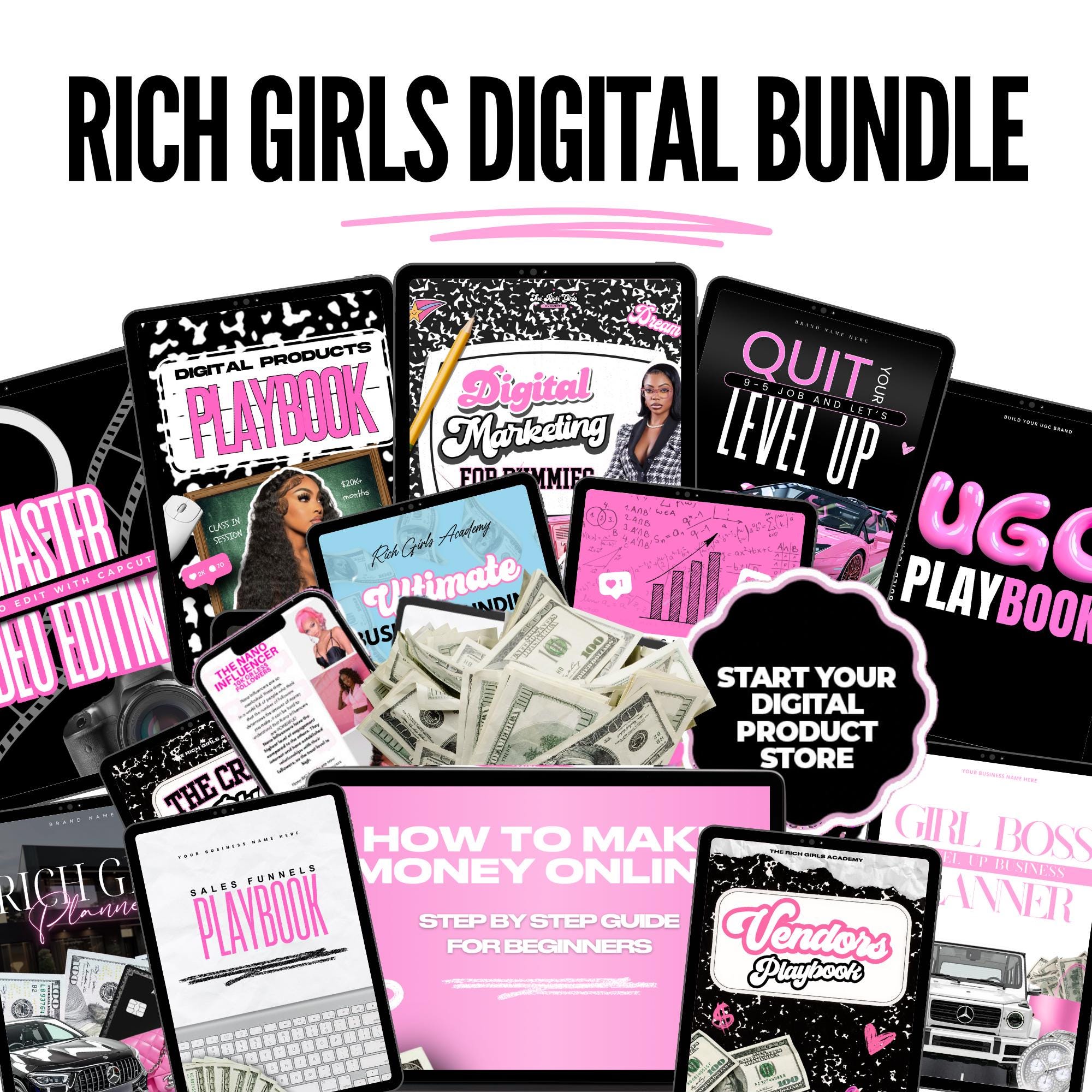 50+ plr ebooks, Rich Girls Bundle,  PLR books ,Resale ebooks, plr bundle, digital ebook vault, ebooks, digital products ,  ebook templates