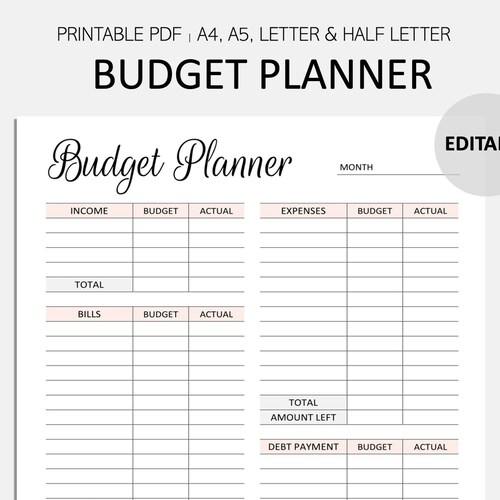 Printable Monthly Spending Tracker Letter A4 PDF - Etsy
