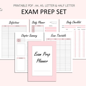 Exam Preparation Printable Set Exam Study Tracker Study Planner ...