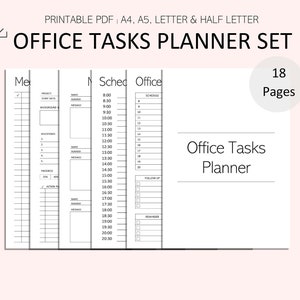 Office Tasks Planner Set -Office Organizer Printables - Work Planner - Work To Do List - Checklist - A4 - A5 - Half Letter - Letter - PDF