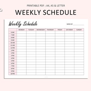 Weekly Schedule Weekly Planner Weekly Planner Printable Weekly ...