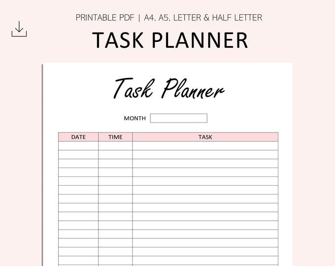 Planner Task Printed This item is unavailable - Etsy