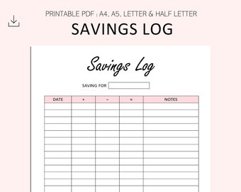 Savings Printable - Etsy