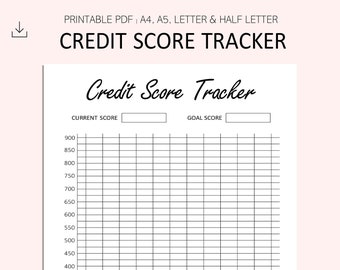 CREDIT Score Tracker Printable - Credit Repair - Planner Insert - PDF - A4 - A5 - Letter - Half Letter
