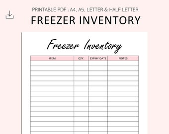 Printable Freezer Inventory Etsy