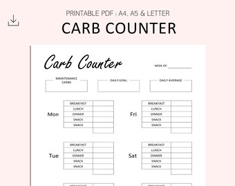 Carb Counter | Etsy