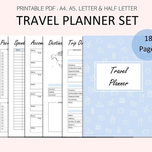 Travel Planner Printable Instant Download A4 A5 US Letter - Etsy