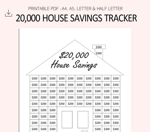 20000 House Deposit Savings Tracker House Downpayment Etsy Australia