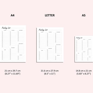 Packing List Packing Checklist Pre-Holiday Checklist Vacation Holiday Checklist PDF A4 A5 LETTER image 4