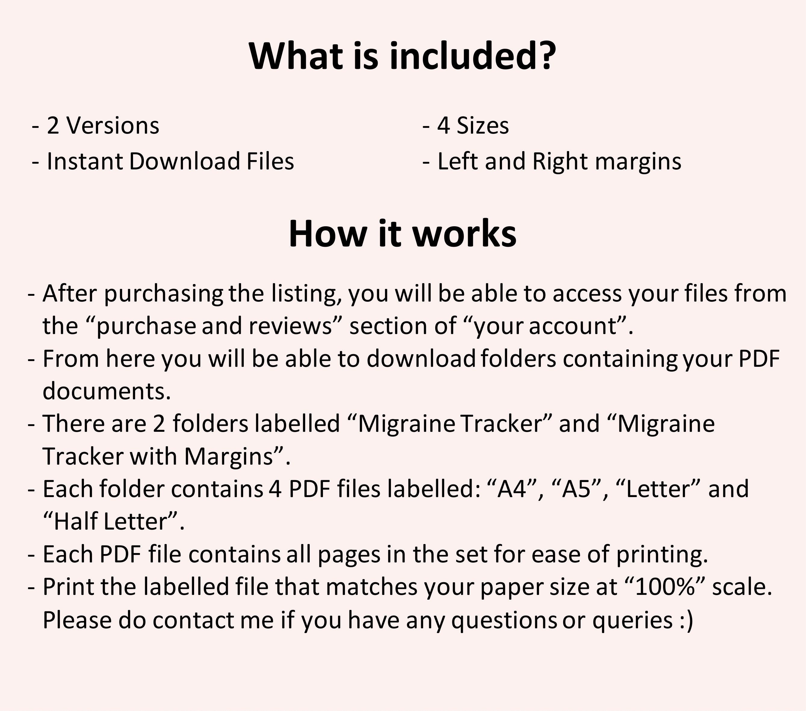 Migraine Tracker Printable Migraine Log Headache Tracker Headache Log ...