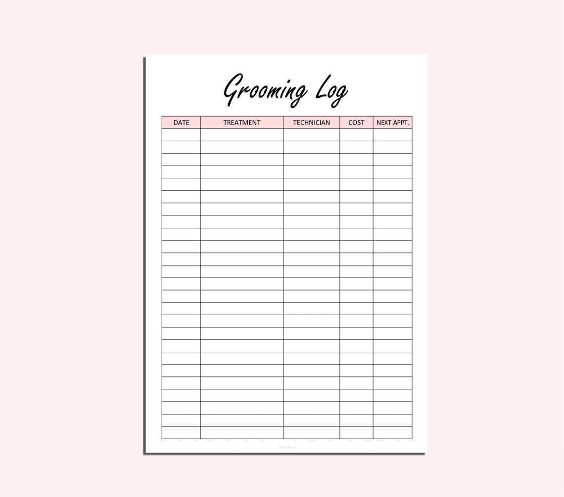 Pet Expense Tracker Printable Pet Spending Log Dog Care Etsy UK