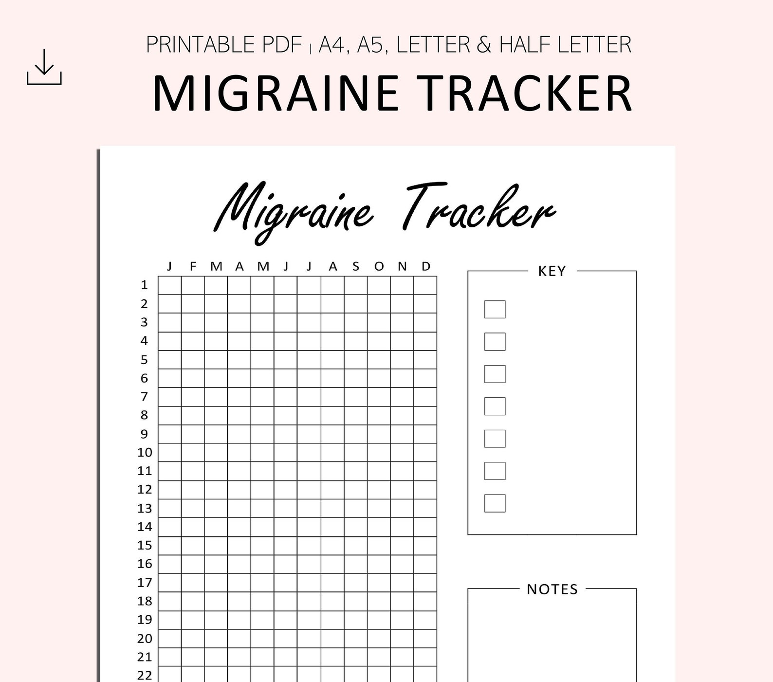 Migraine Tracker Printable