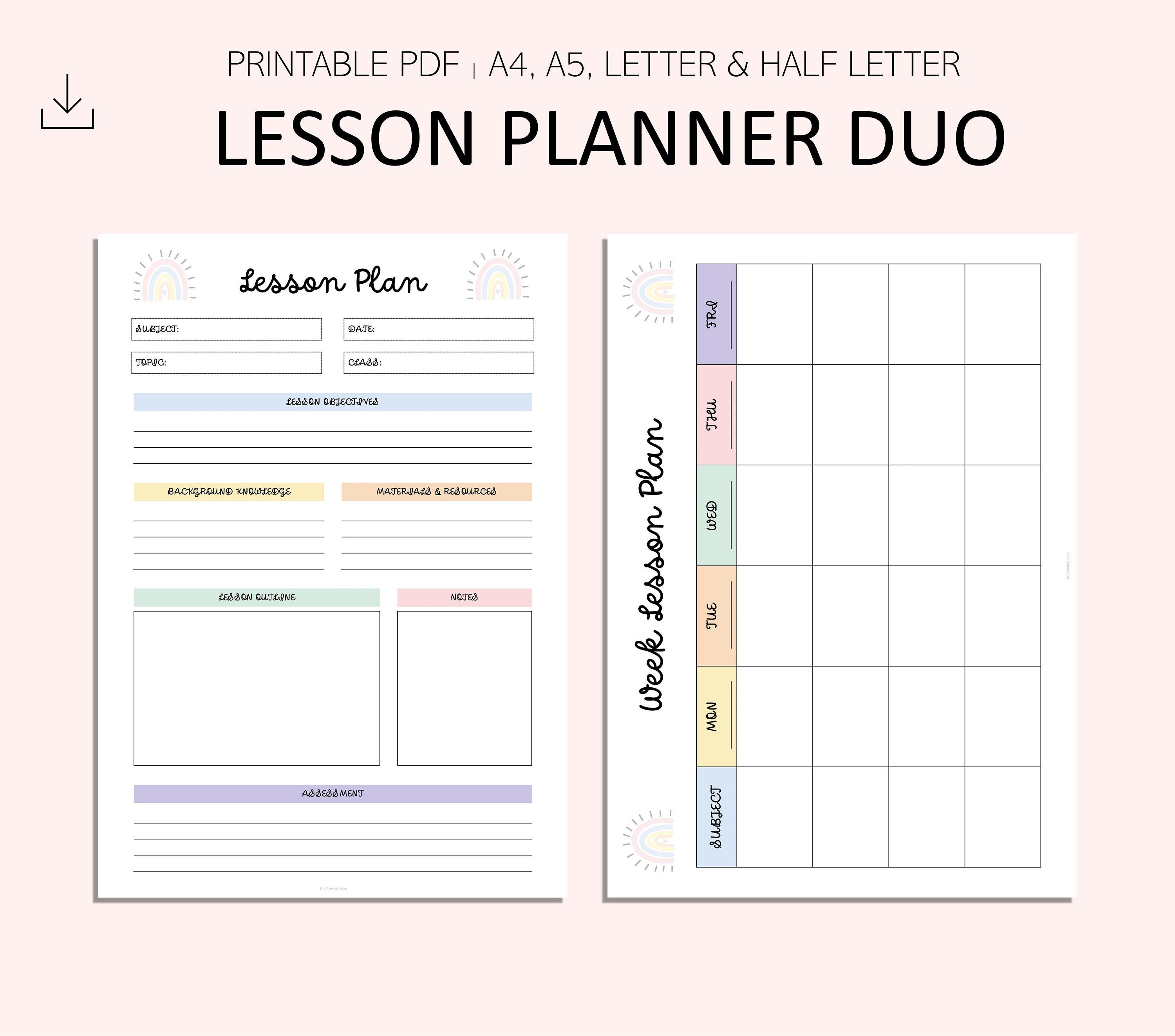 Lesson Plan Template Teacher Planning Printable Teacher Etsy Lesson Plan Template Teacher Planning Printable Teacher Etsy