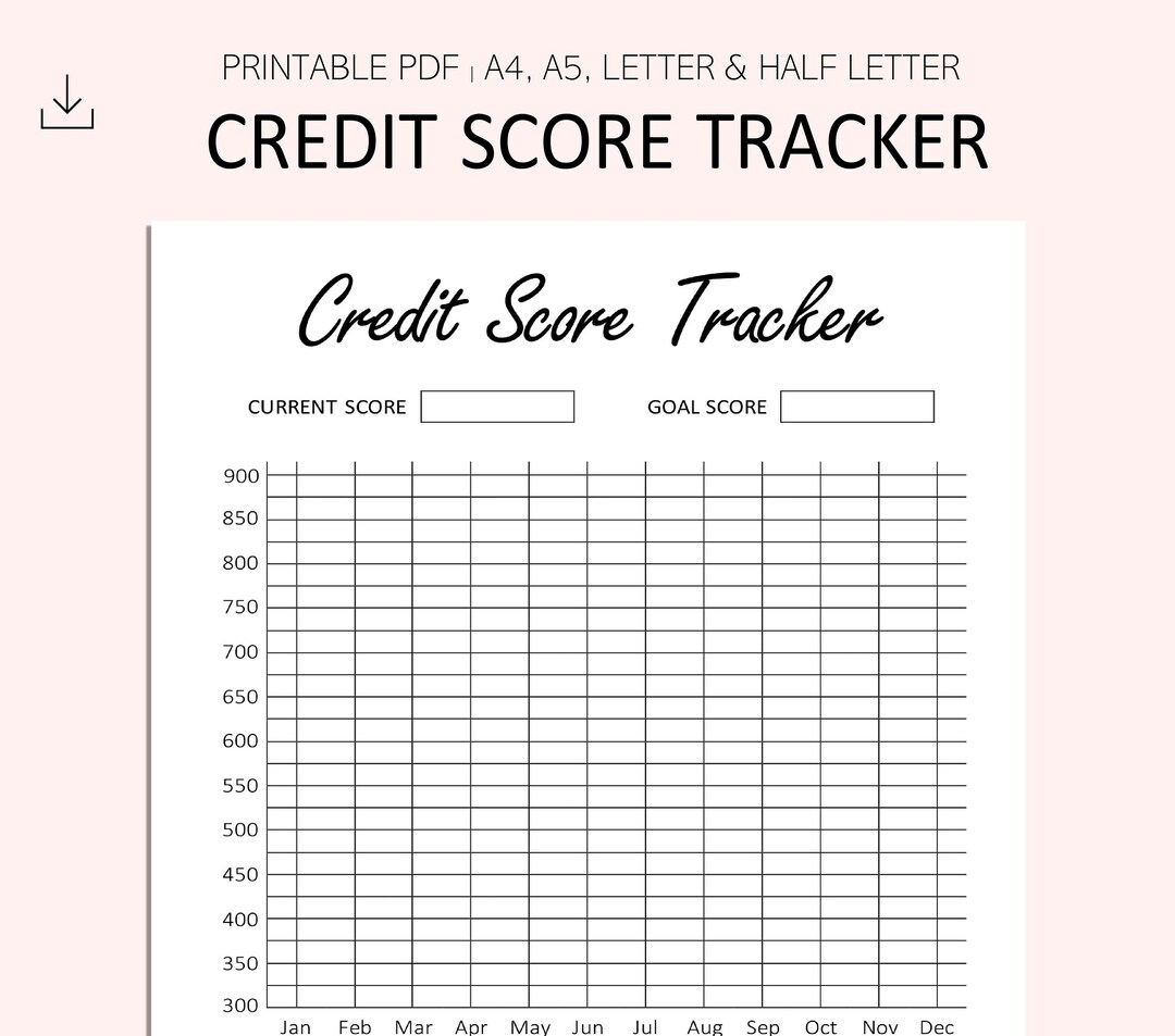 CREDIT Score Tracker Printable - Credit Repair - Planner Insert - PDF ...