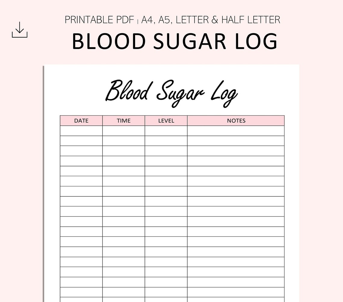 Daily Blood Sugar Levels Chart