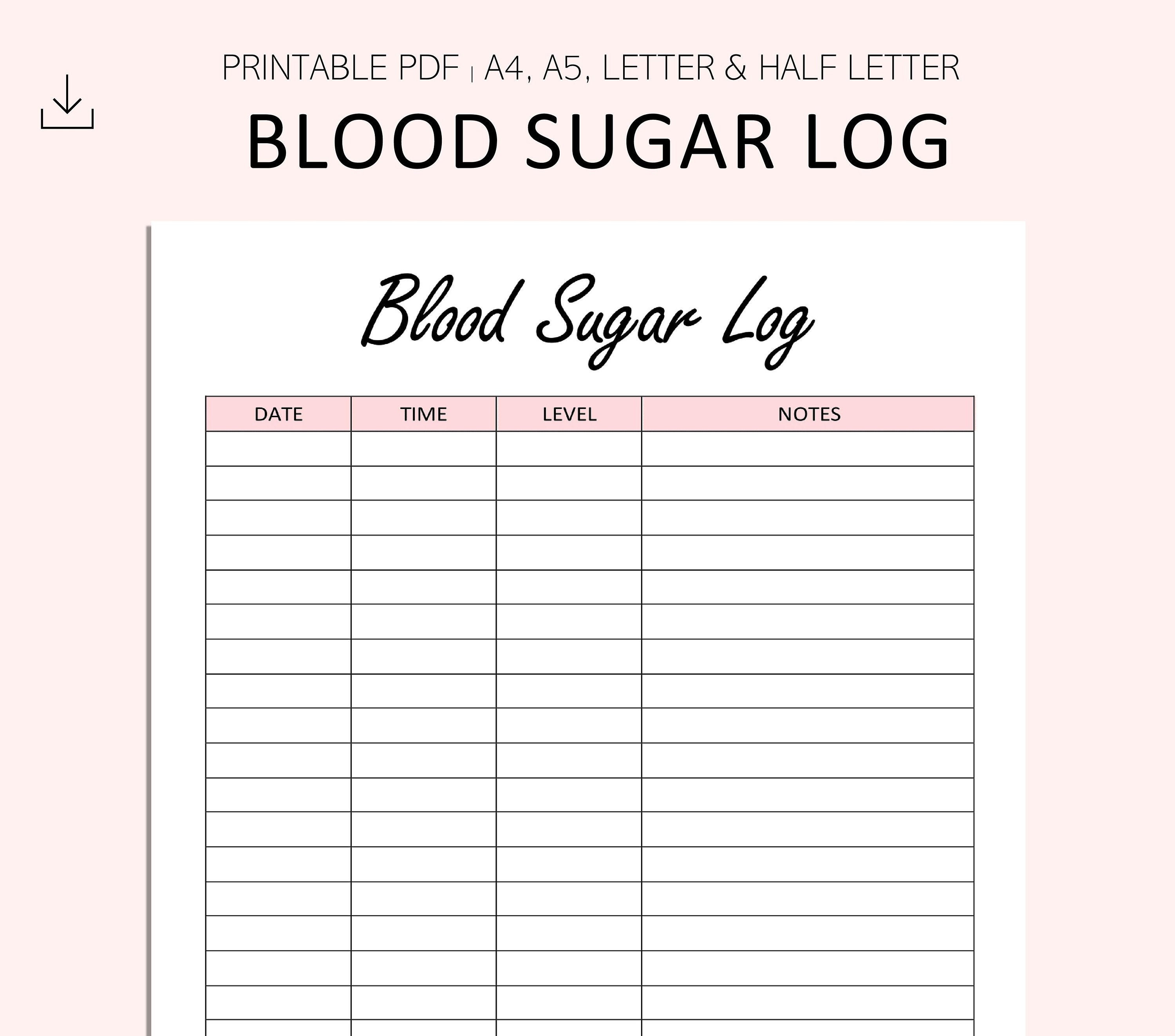 Free Printable Blood Sugar Tracker