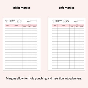 Study Log Printable - Study Hours Tracker - Revision Log - Hours Spent ...