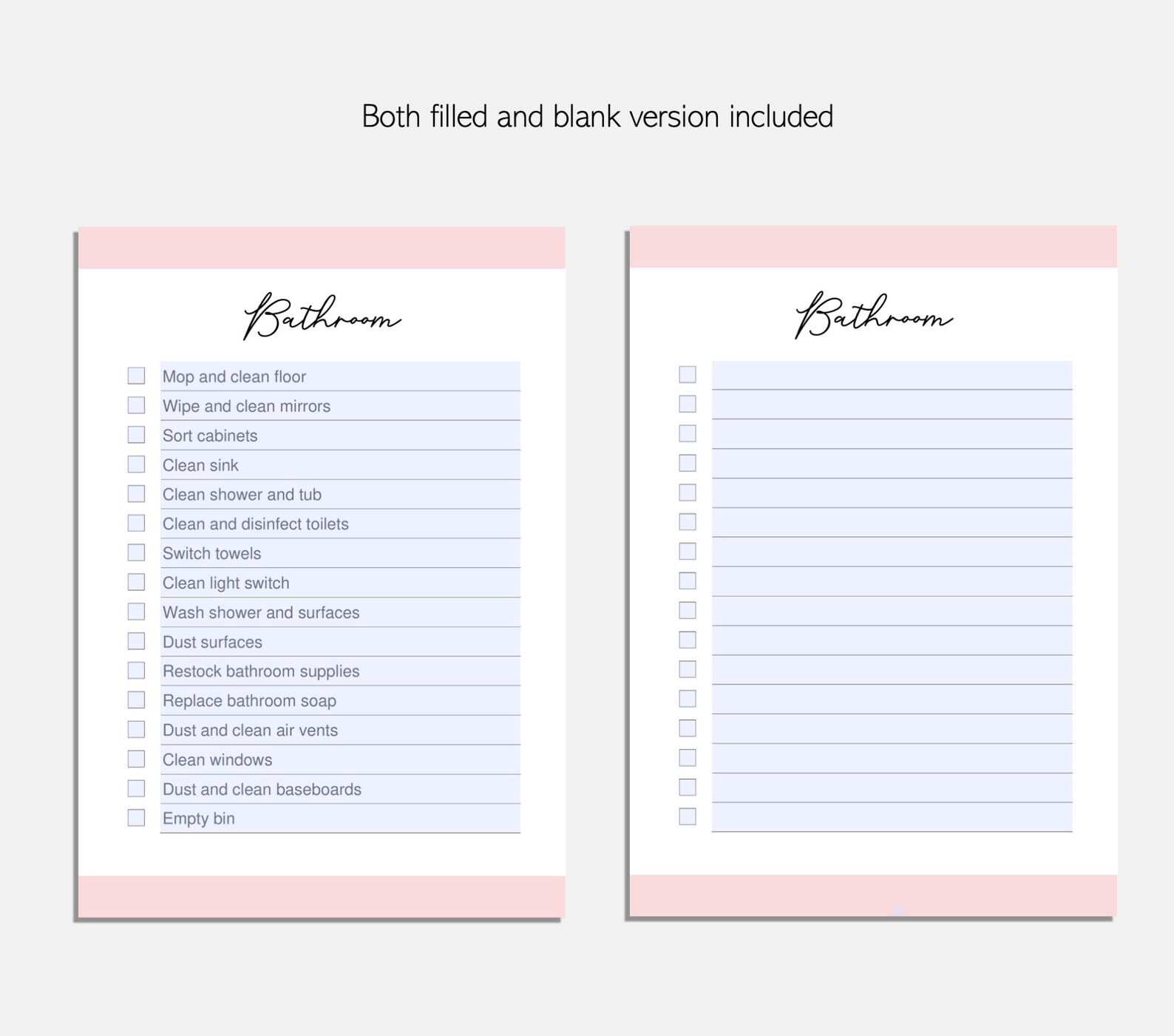 Editable Room Cleaning Checklist Room Cleaning Printable Cleaning ...