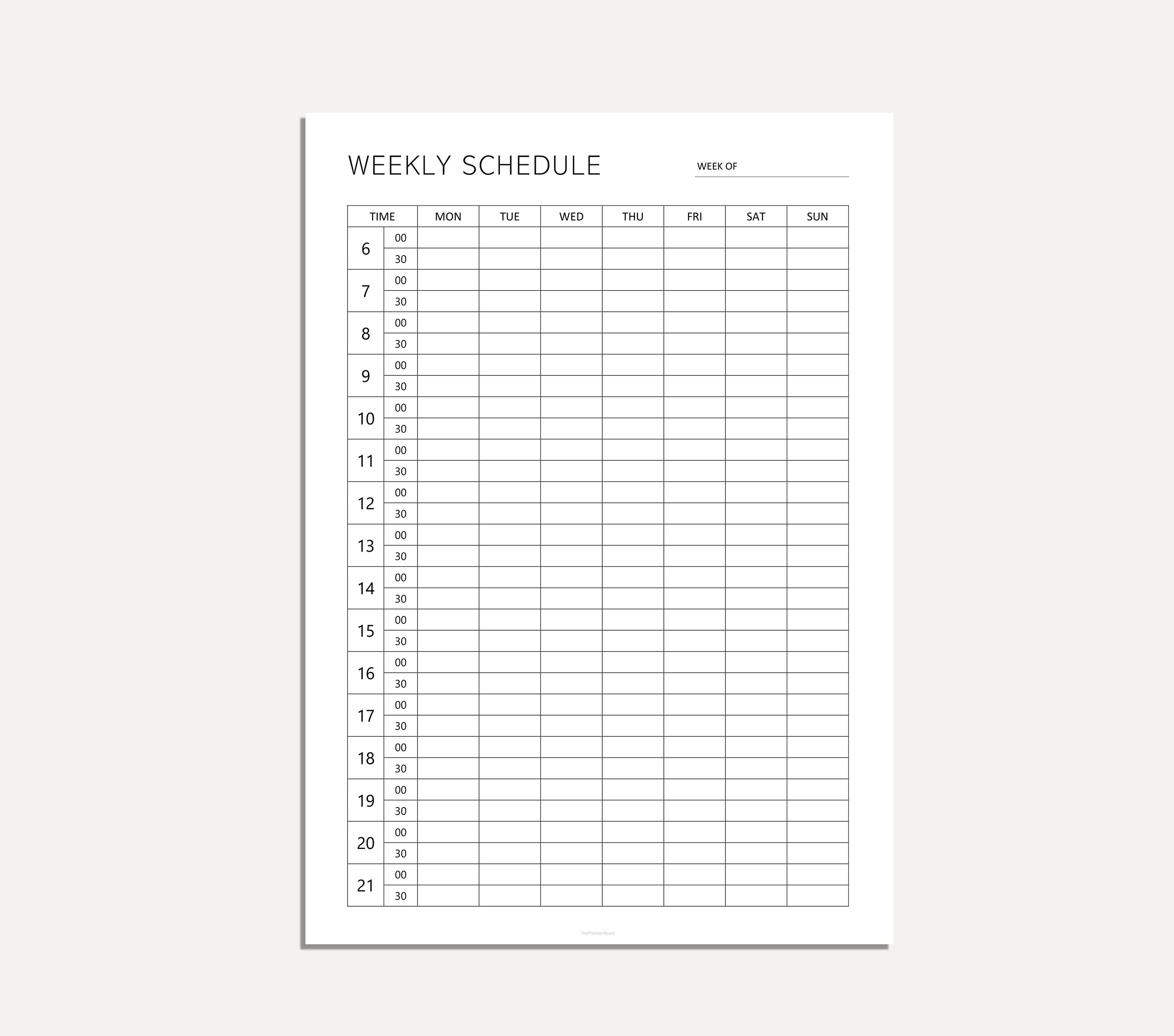 Editable Week Schedule Printable Week Schedule Planner Week Planner ...