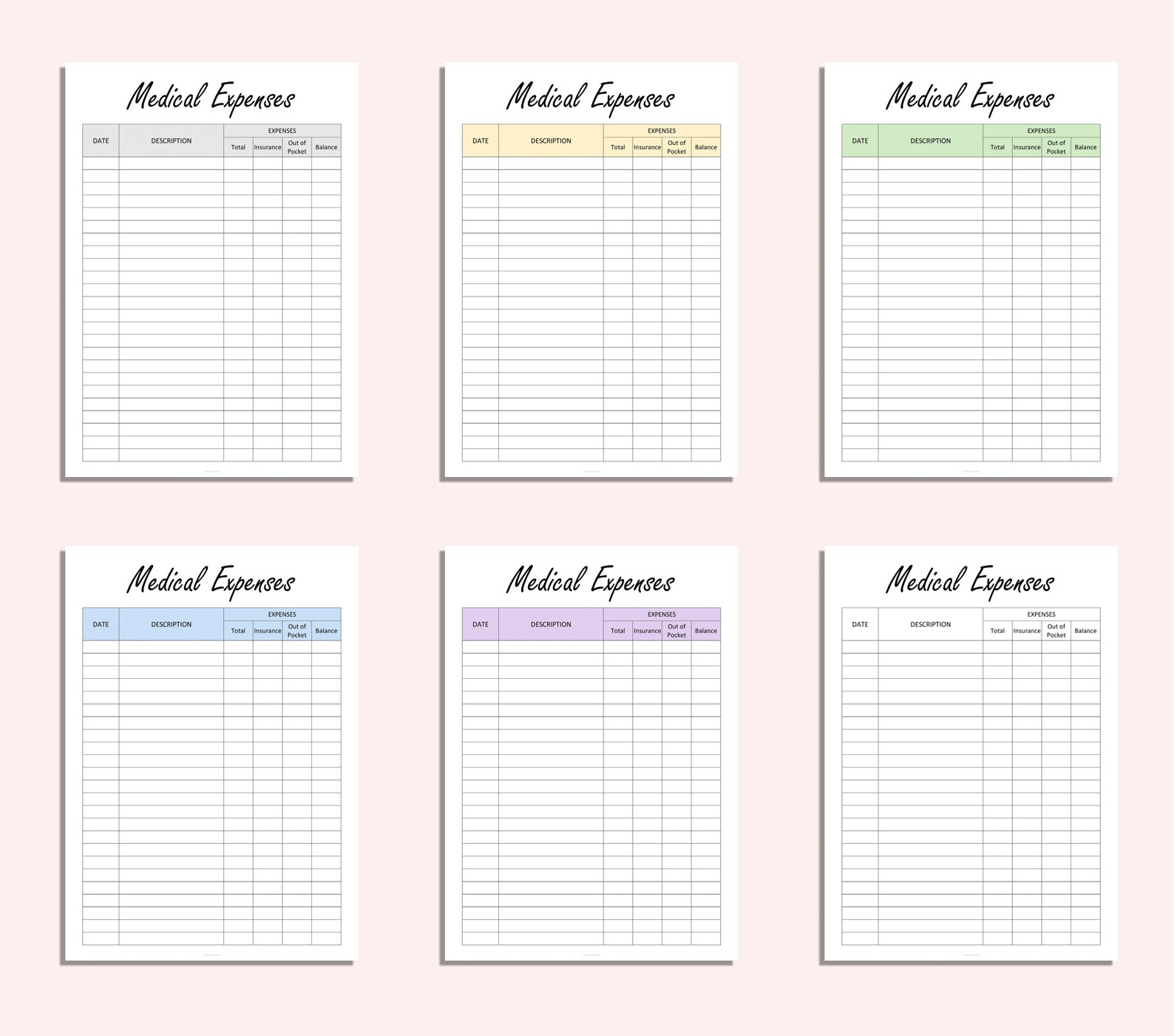 Medical Expenses Tracker Printable Medical Bills Log - Etsy UK