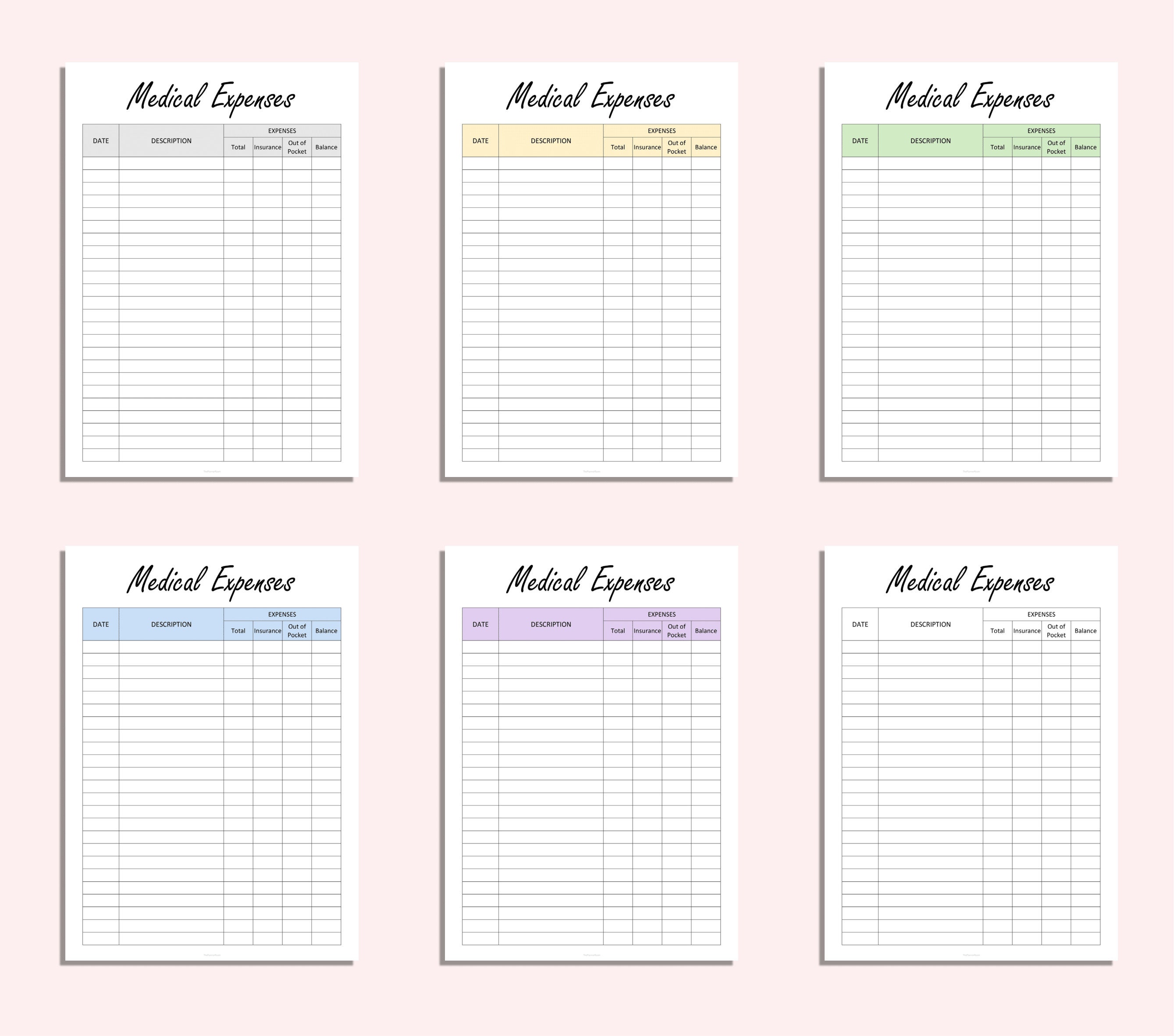 Medical Expenses Tracker Printable Medical Bills Log Hospital Bills PDF ...