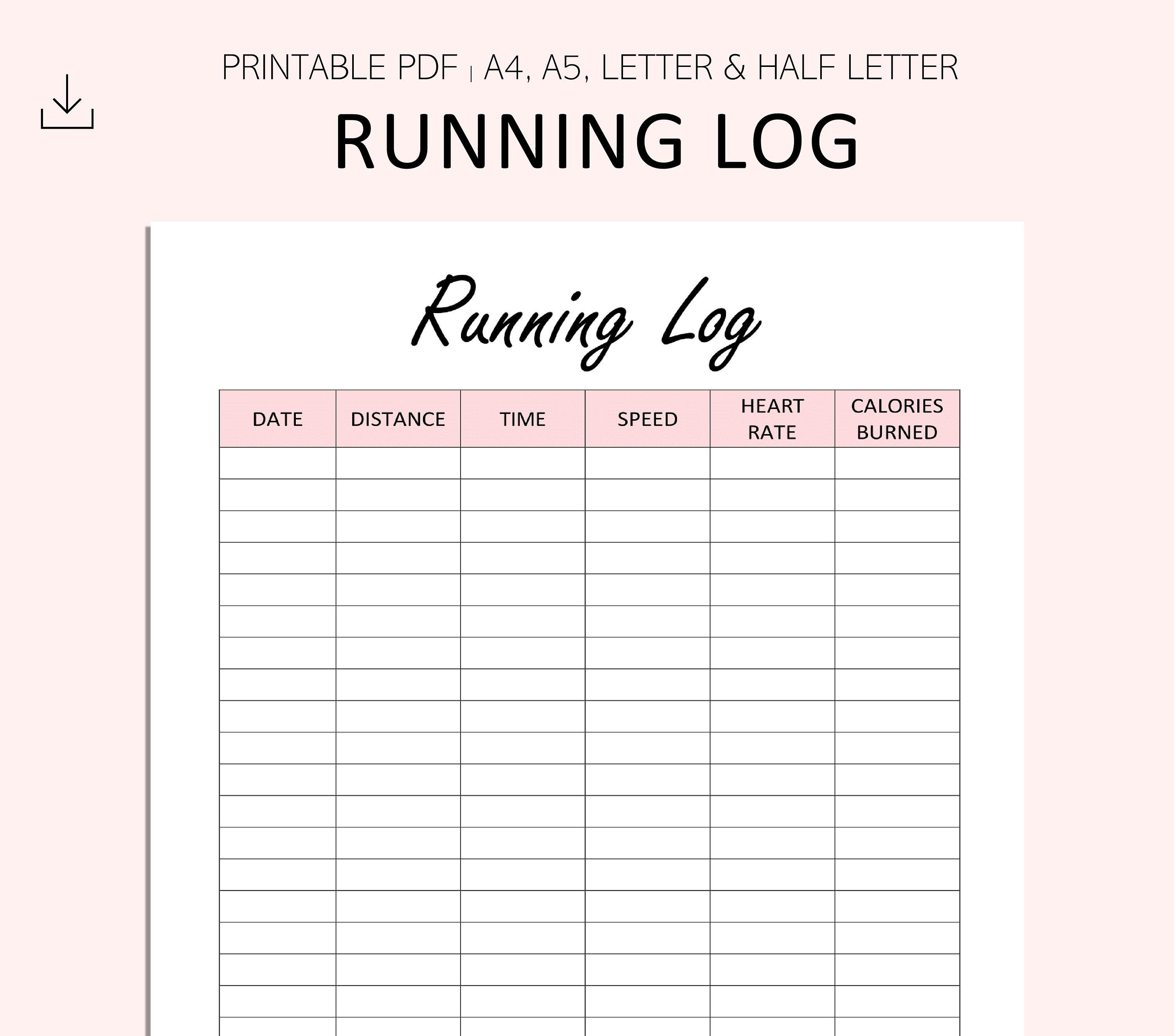 Free Printable Running Log