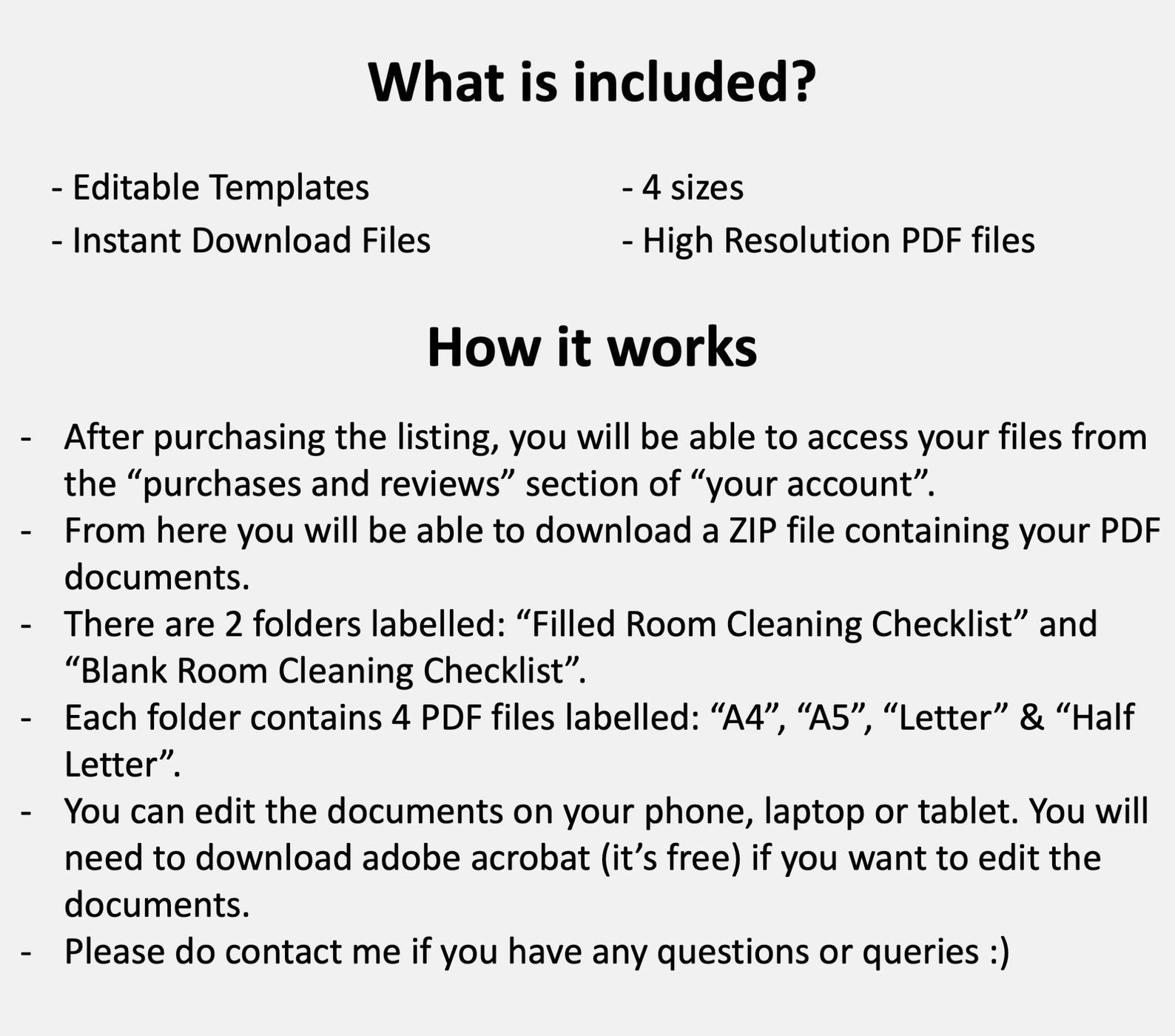 Editable Room Cleaning Checklist - Room Cleaning Printable - Cleaning ...