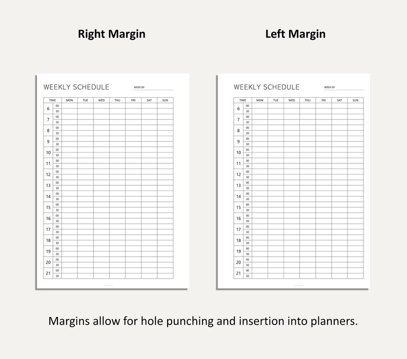 Editable Week Schedule Printable Week Schedule Planner Week Planner ...