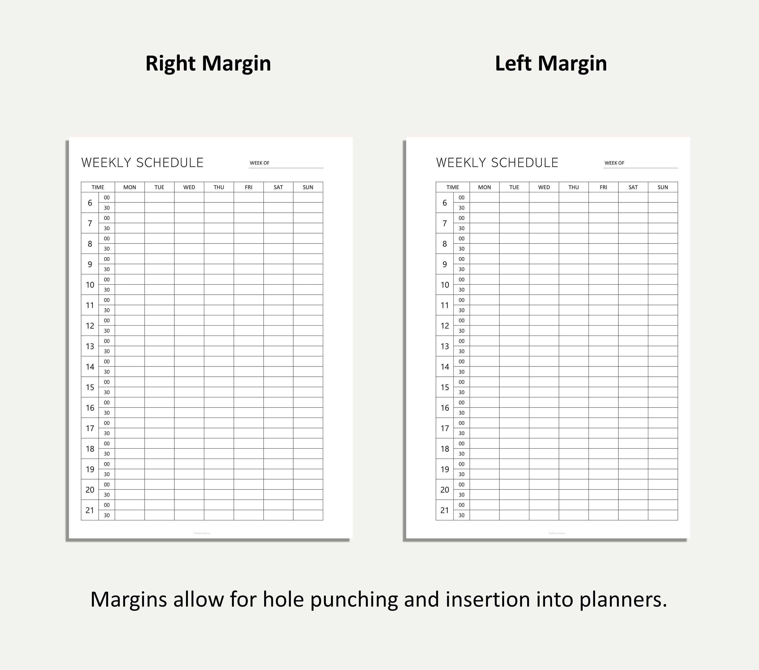 Editable Week Schedule Printable Week Schedule Planner Week Planner ...