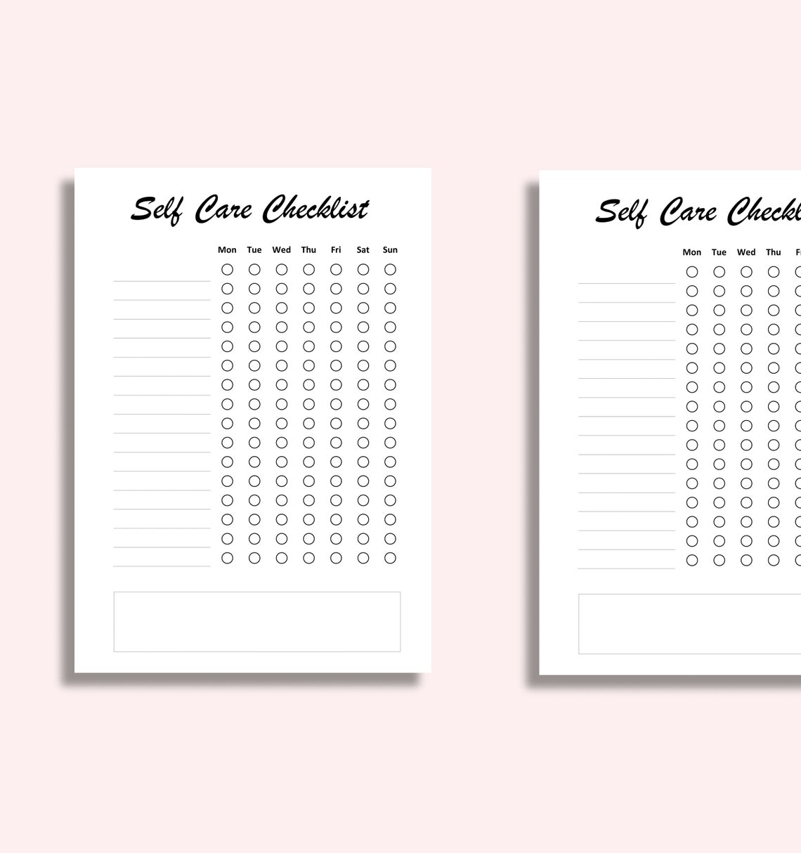 self care checklist pdf