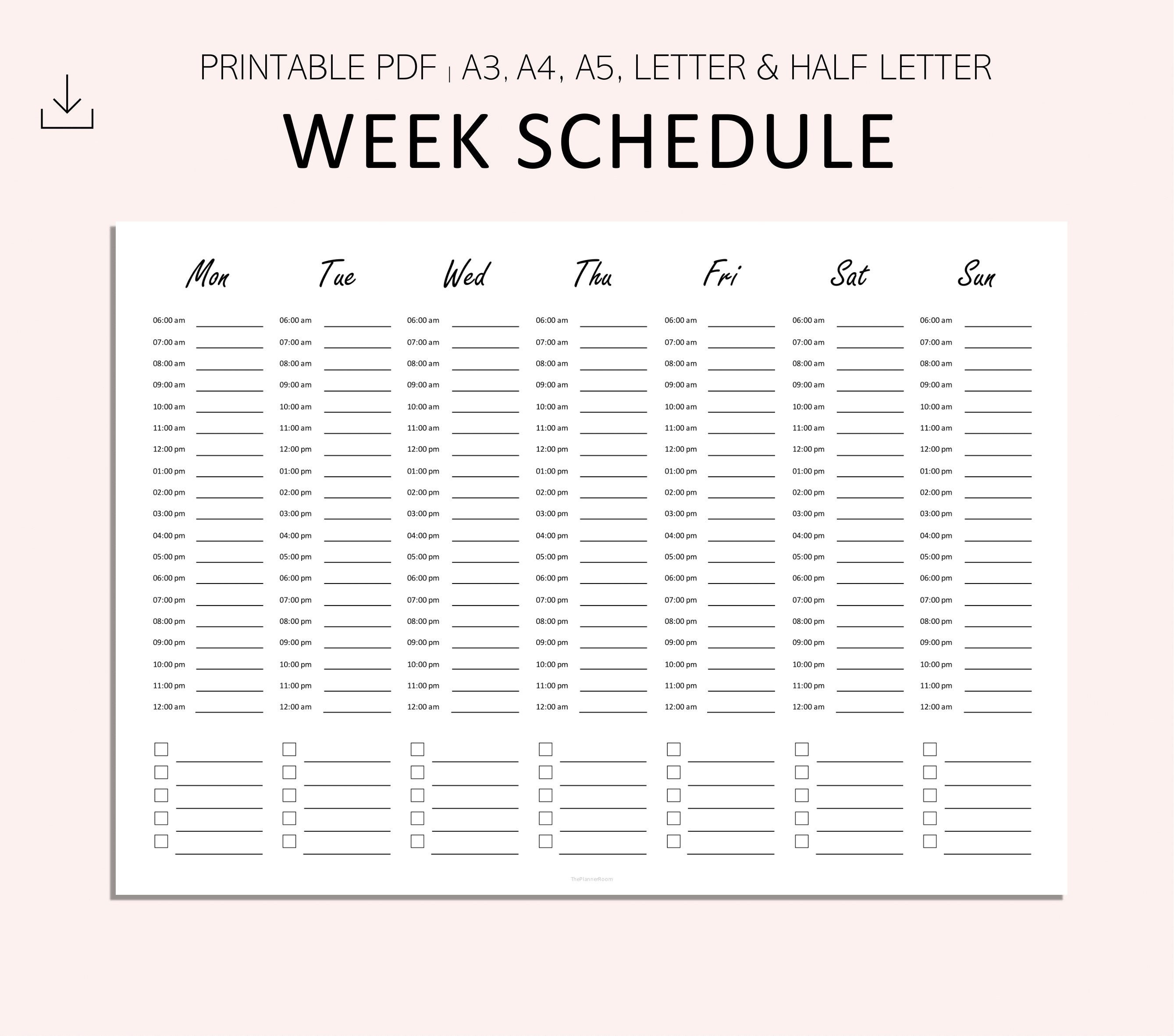 weekly-schedule-printable-weekly-planner-30-minute-etsy