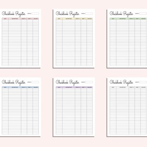 Checkbook Register Printable - Check Register Pages - Transaction ...