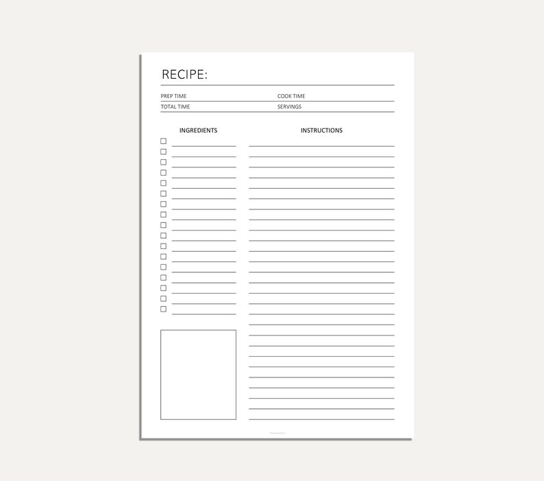 Editable Recipe Sheet Printable Recipe Sheet Recipe Instructions Recipe Il 794xN.4391056637 T02e
