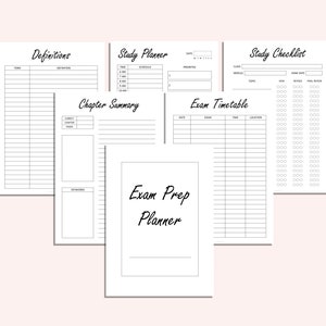Exam Preparation Printable Set Exam Study Tracker Study Planner ...
