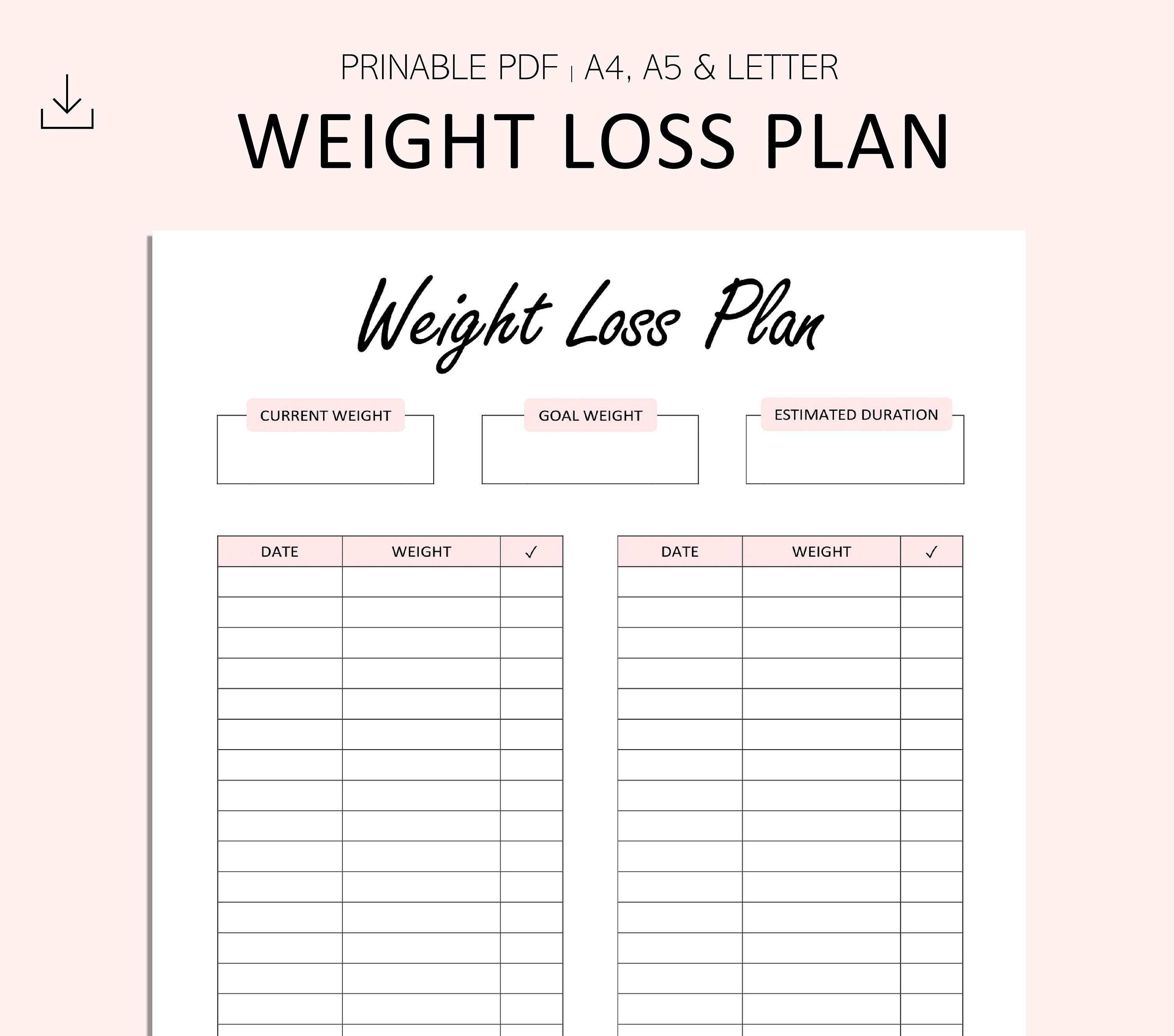 Plan de pérdida de peso Weight Tracker Grabadora de peso Etsy México Plan de pérdida de peso Weight Tracker Grabadora de peso Etsy México