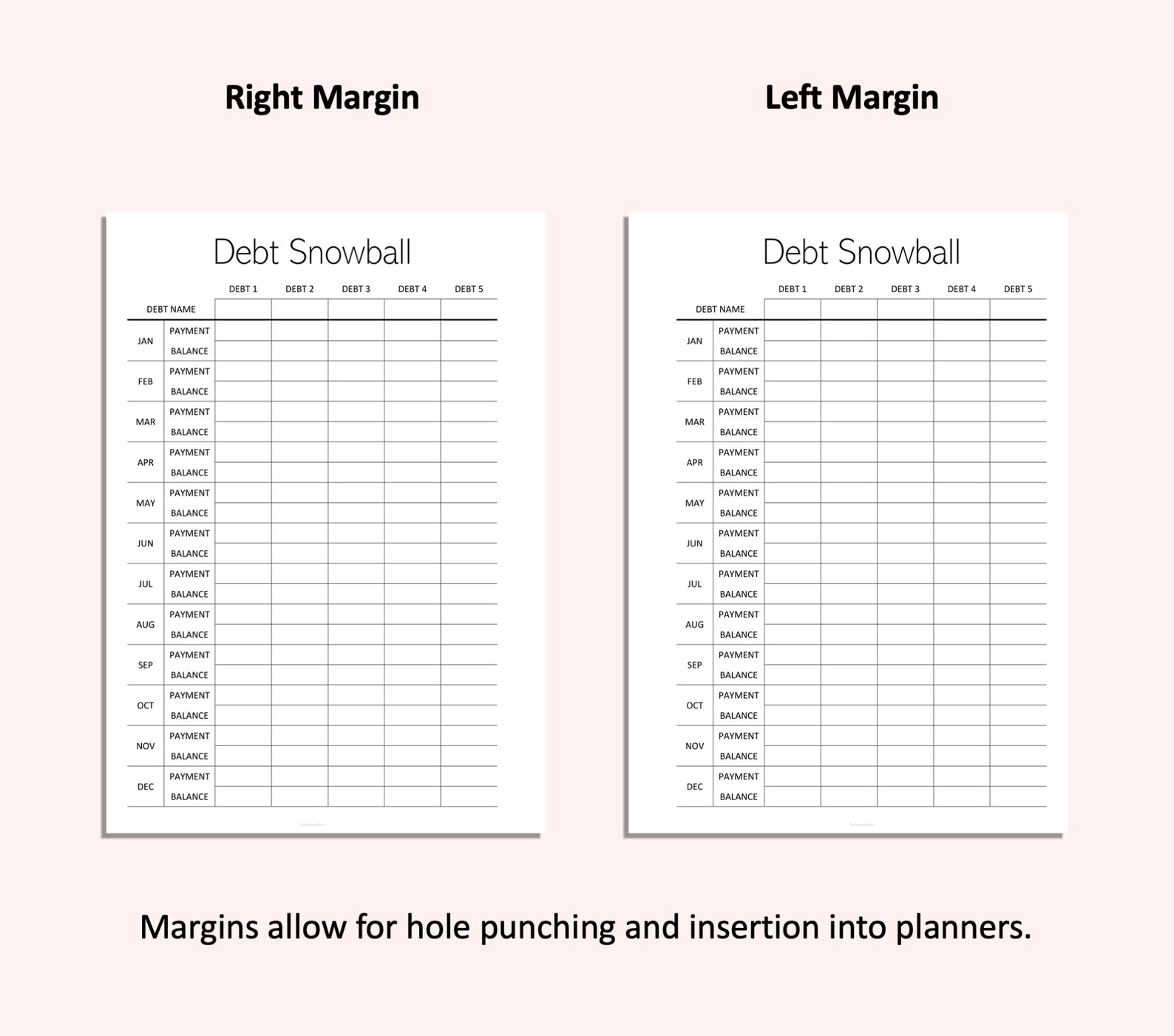 Debt Snowball Tracker Debt Payment Printable Debt Payment PDF A4 A5 ...