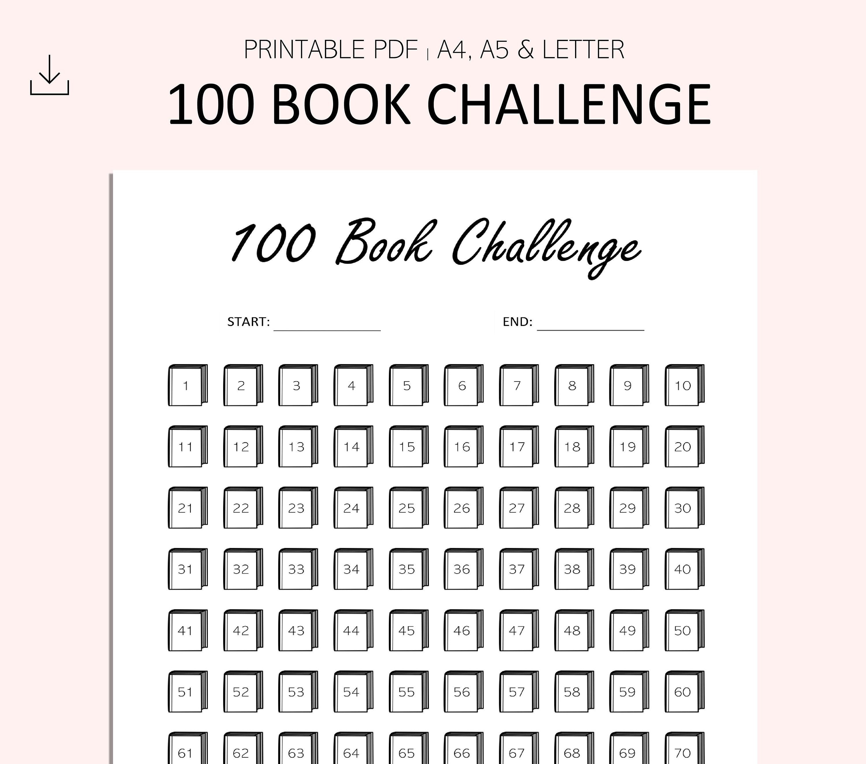 100 Book Challenge Reading Challenge Reading Tracker Etsy
