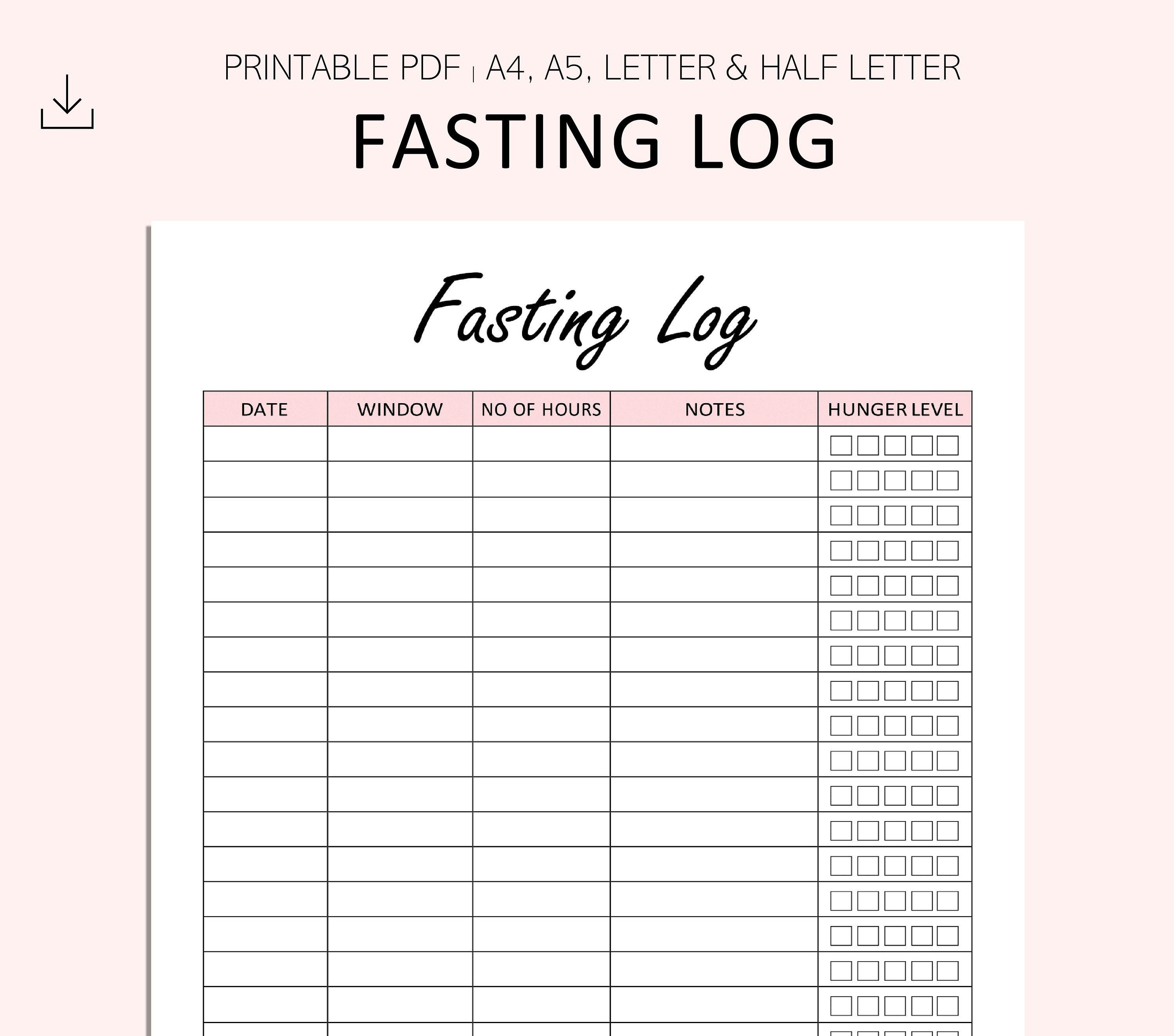 Free Printable Intermittent Fasting Schedule
