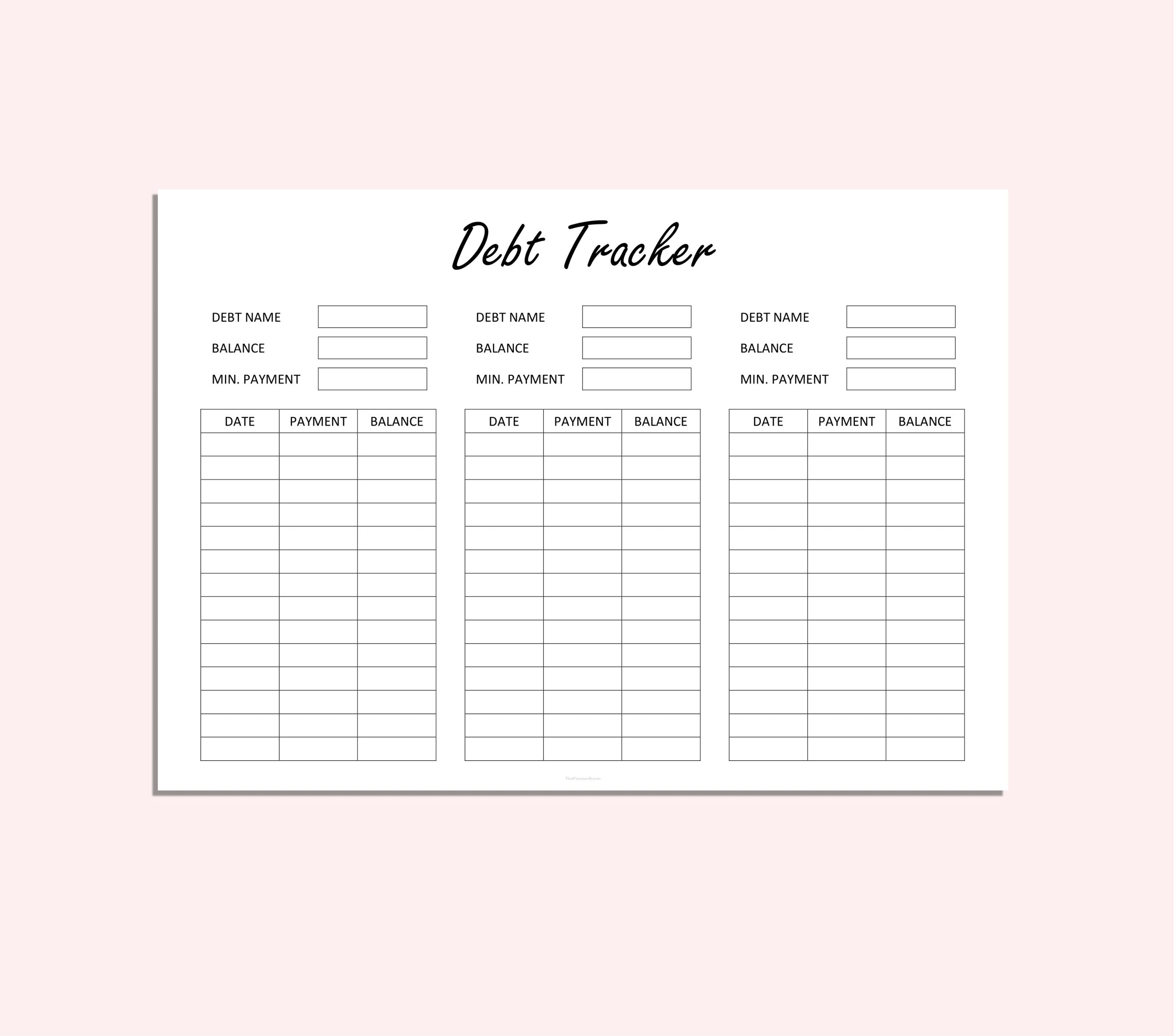 Debt Tracker Snowball Debt Tracker Printable Debt Payment - Etsy