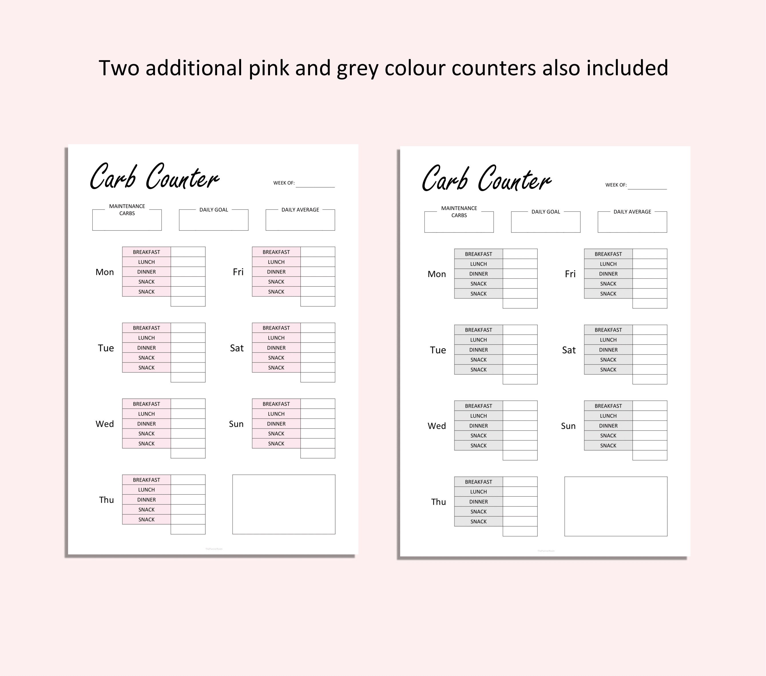 carb counter carbs tracker keto diet tracker printable etsy